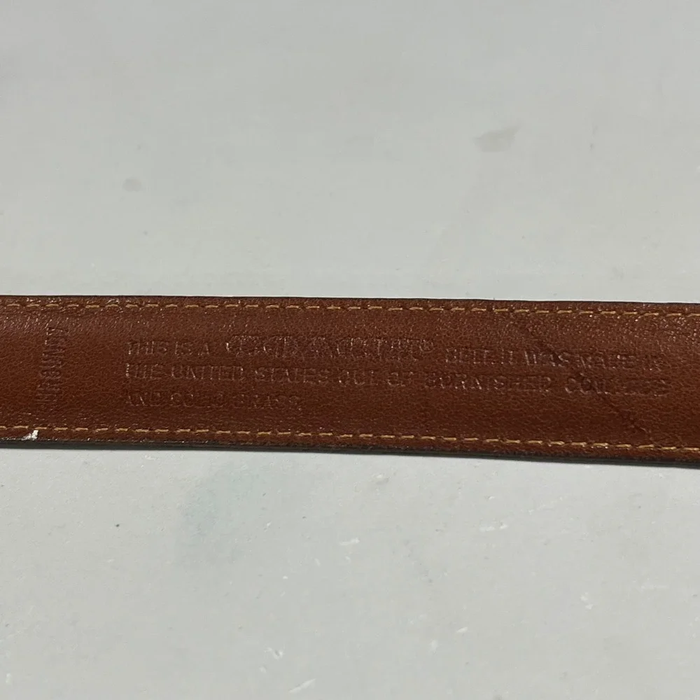 Coach Vintage Classic Burnished Leather Brass Buckle Belt Mens 38 Preppy Boho